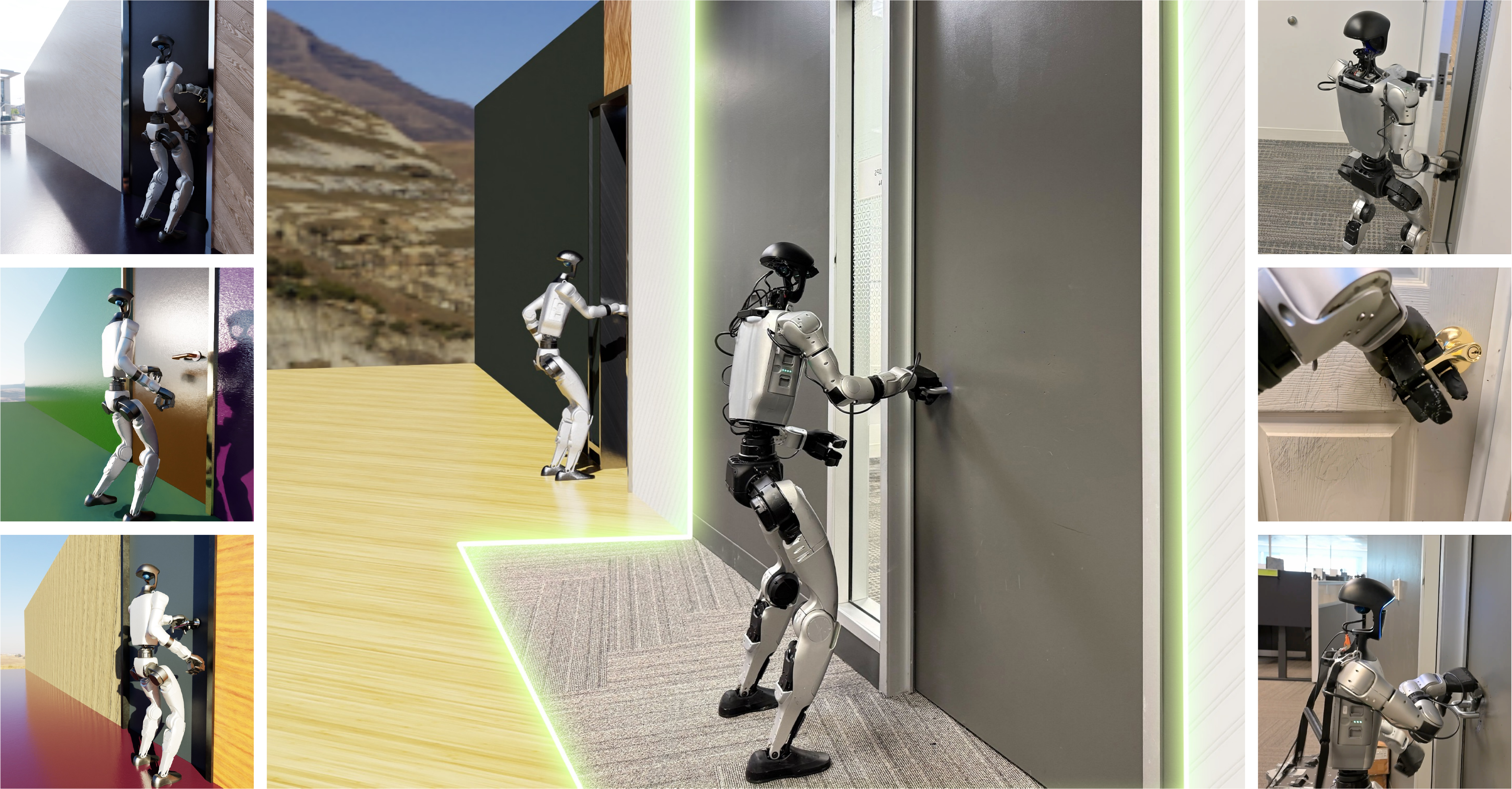 Opening the Sim-to-Real Door for Humanoid Pixel-to-Action Policy Transfer teaser